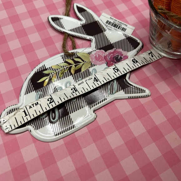 Spring B&W Metal Bunny Sign - Picture 2 of 3